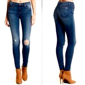 Hudson Jeans Krista Super Skinny Distressed Knee Jeans